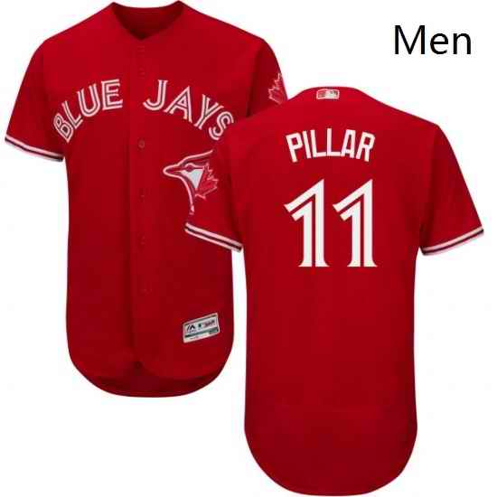 Mens Majestic Toronto Blue Jays 11 Kevin Pillar Scarlet Flexbase Authentic Collection Alternate MLB Jersey
